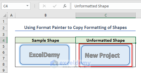 Copy formatting of shape