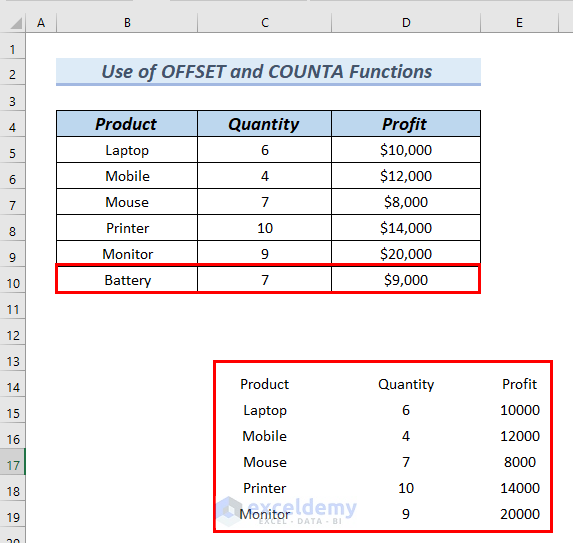 Create a Table in Excel Based on Cell Value 