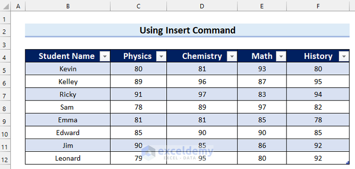 Using Insert Command to Expand Table Array in Excel