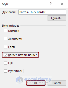 Uncheck Options in Style Window