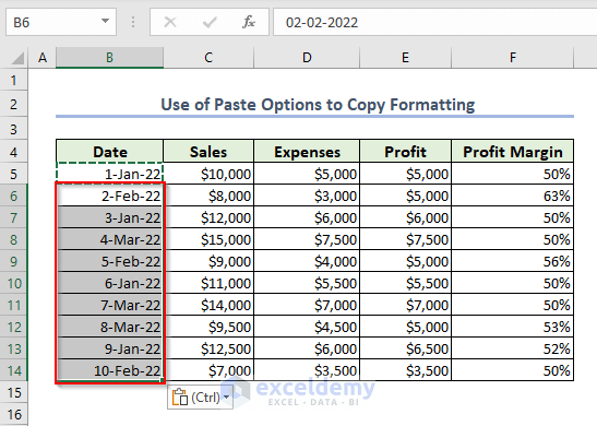 Use of Paste Options in Excel