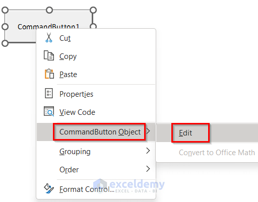 Using Command Button by Creating and Naming New Workbook