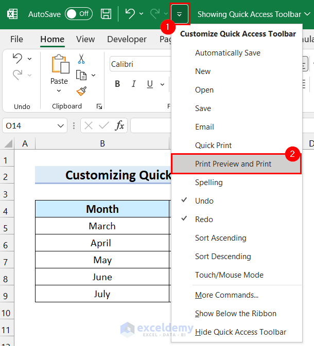 How to Customize Quick Access Toolbar in Excel