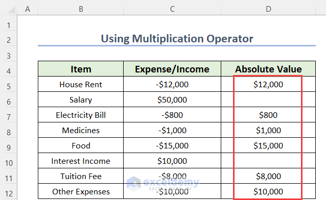 Excel Formula If Cell Contains Negative Number
