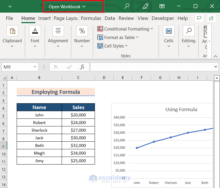 Opened Workbook by Using Excel VBA
