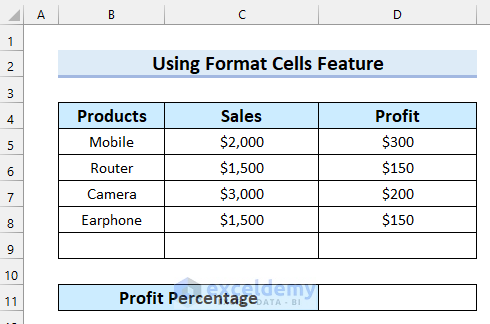 Employing Format Cells Feature to Combine Text and Formula in Excel