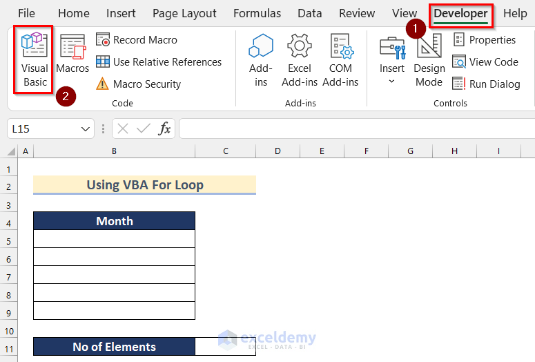 Using VBA For Loop to Determine Number of Elements in Array in Excel