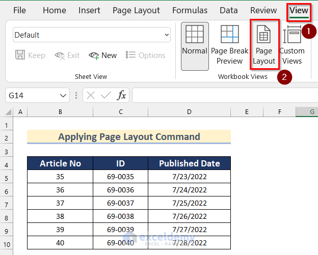 Applying Page Layout Command to Insert Logo in Excel Header