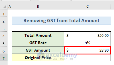 GST Amount Result