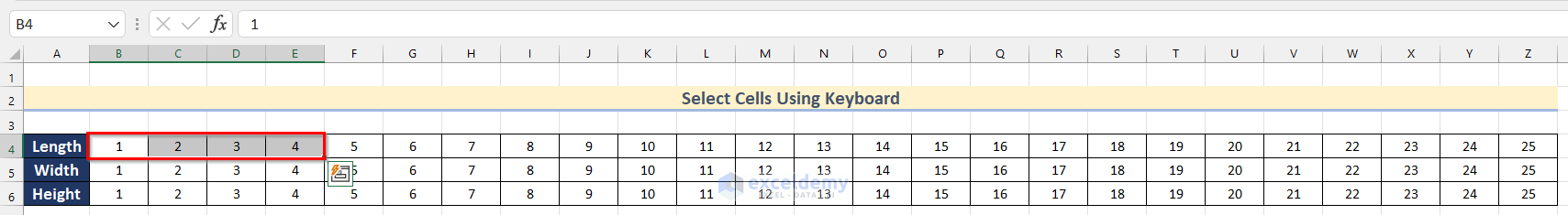 1. Select Cells