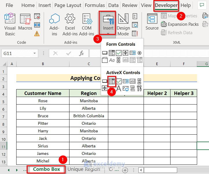 Inserting Combo Box to Create a Dynamic Filtering Search Box for Your Excel Data