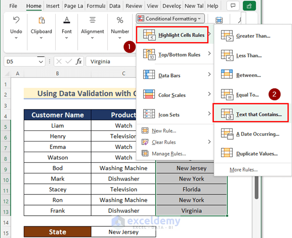 Opening Text That Contains box Create Search Box in Excel with Conditional Formatting