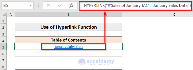 How to Create Table of Contents in Excel