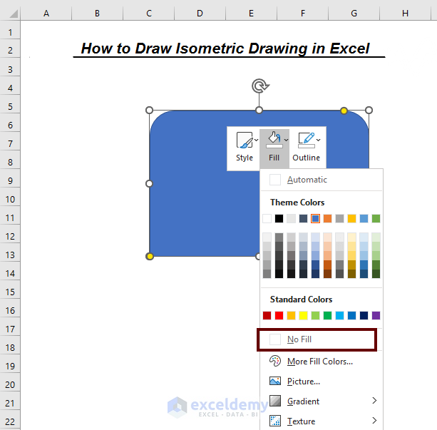 Draw Isometric Drawing in Excel