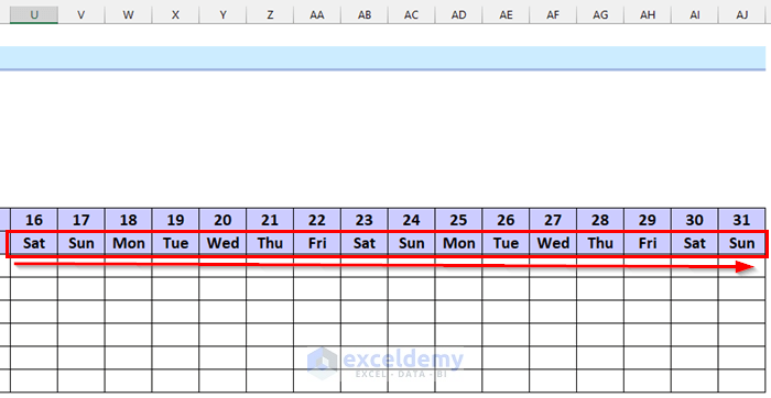 Inserting Weekdays into Monthly Staff Attendance Sheet in Excel
