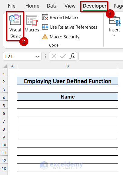 Employing User-Defined Function to Create List of Unique Values from Multiple Sheets in Excel
