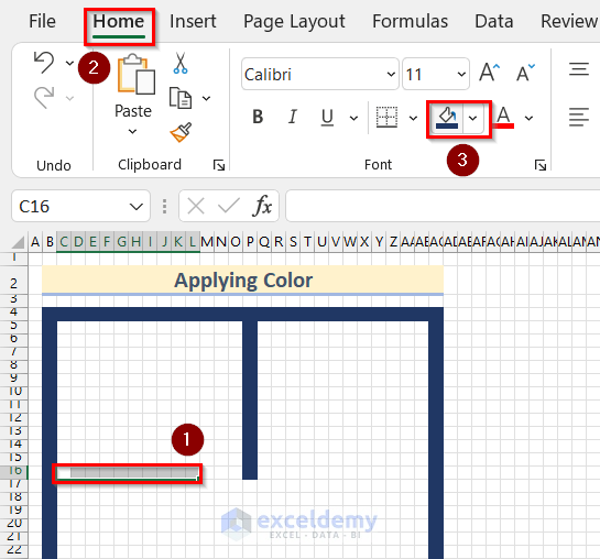 Applying Color to Draw to Scale in Excel