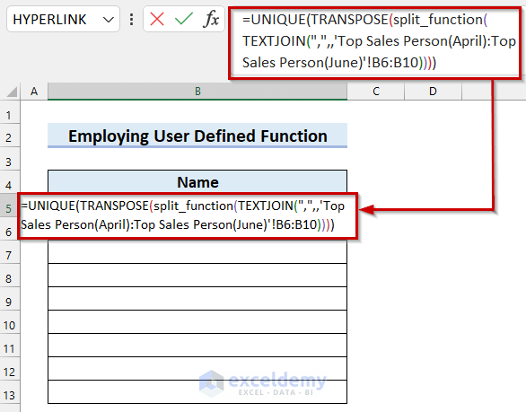 User-defined Function in Formula to Create List of Unique Values from Multiple Sheets in Excel
