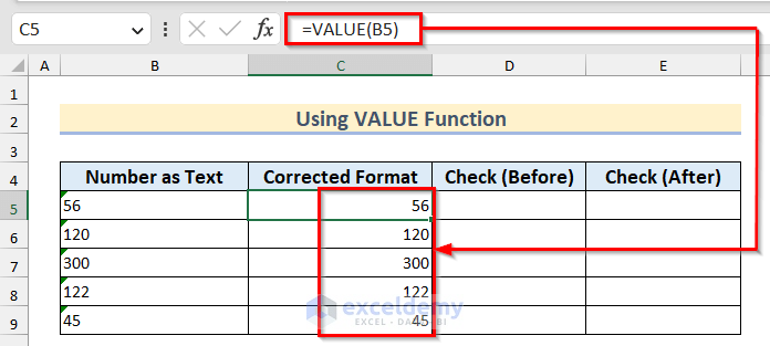 Using VALUE Function