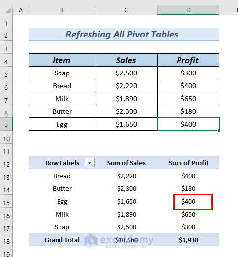 Refreshing All Pivot Table in Excel Sheets by Using VBA