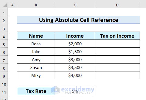 How to Use Absolute Cell Reference