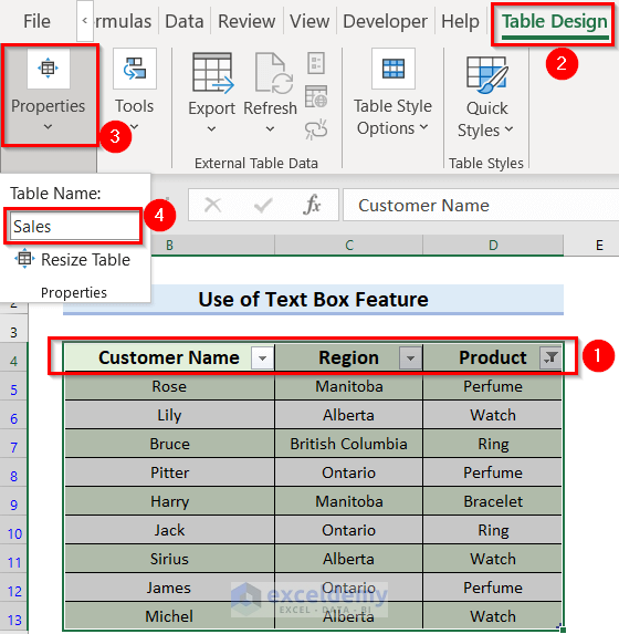 Use of Text Box Feature to Create a Filtering Search Box for Your Excel Data