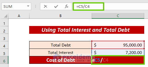 How to Calculate Cost of Debt in Excel