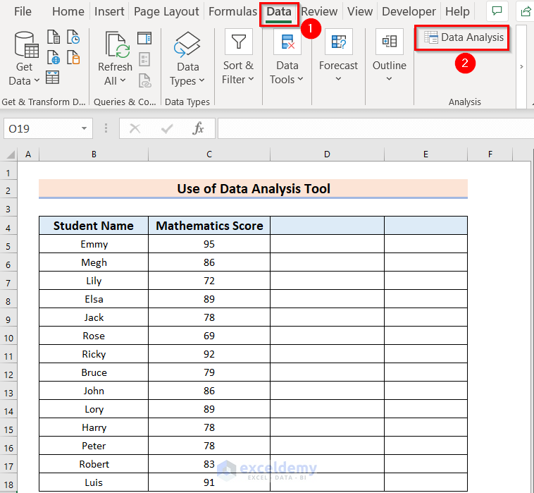 Use of Descriptive Statistics in Excel