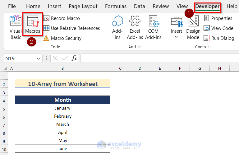 Determining Number of Elements in 1D-Array from Worksheet