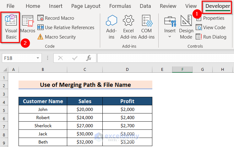 Merging Path and File Name Properties to Open Workbook Using Excel VBA
