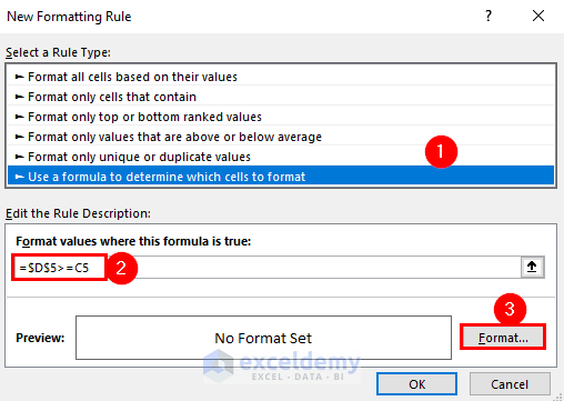 New Rule to Conditional Formatting in Excel