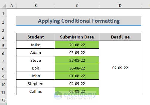 Conditionally Formatted Date Greater Than Another Date