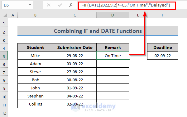 IF-DATE formula when one date is greater than another date in Excel