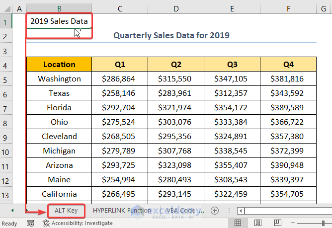 Automatically Create Table of Contents in Excel Using ALT Key