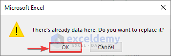 Confirm the Removal of Carriage Return in Excel Text to Columns