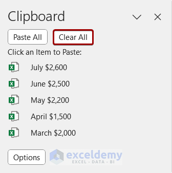 Clear all data from the Clipboard