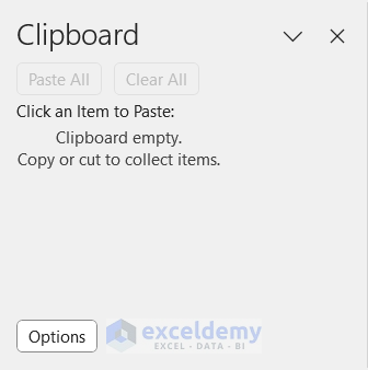 Empty clipboard