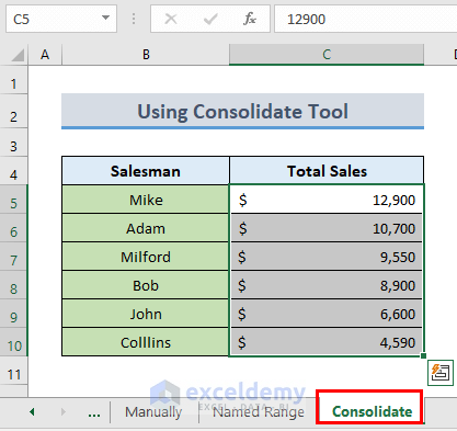 Consolidation to Create Reference with Another Workbook in Excel