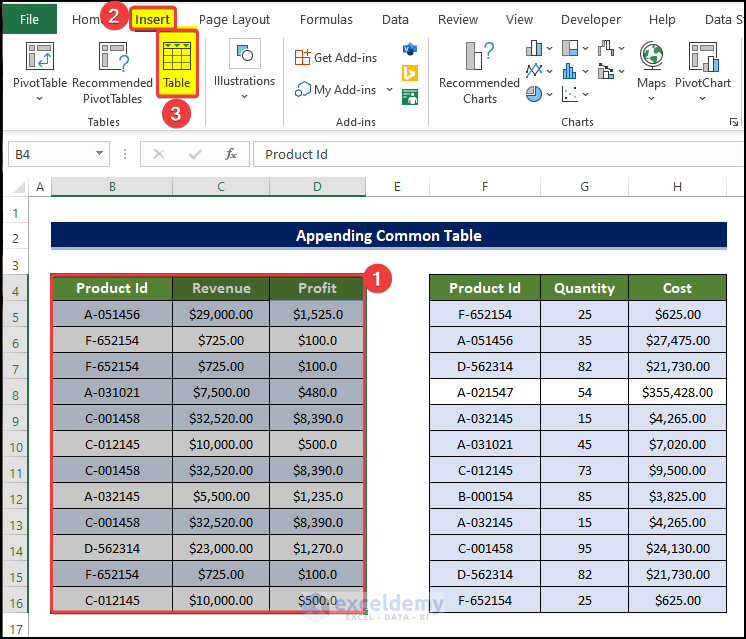 creating table from ranged dataset to create relationship with duplicate values in Excel
