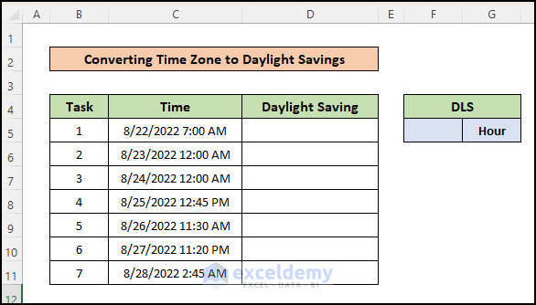 How to Convert Time Zone with Daylight Savings in Excel - 2 Cases