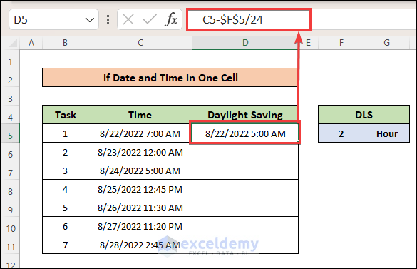 Inserting Formula When Date and Time Are in One Cell