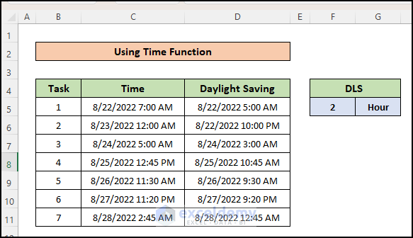 Output Using Time Function