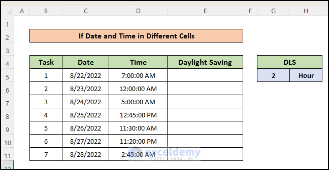 When Date and Time Are in Different Cells