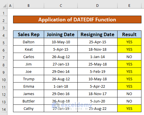 Using DATEDIF Function to Return a Specific Text If Date Is Greater Than 2 Years