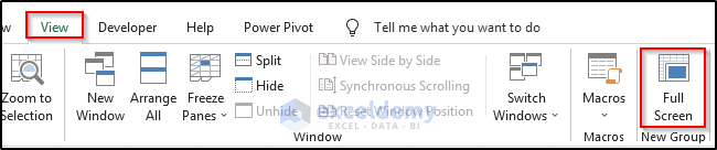Excel Full Screen No Title Bar