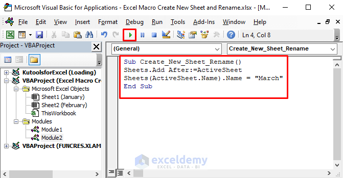 Excel Macro Create New Sheet and Rename