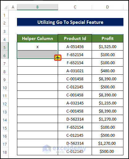 Utilizing Go To Special Feature to Move Every Other Row to Column in Excel 