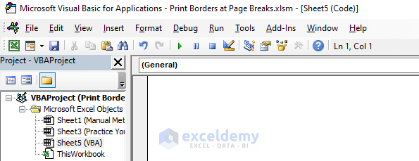 Embed Excel VBA to Print Borders at Page Break