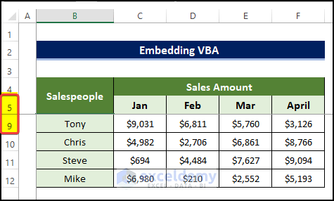 Embedding VBA Code to Repeat Header Row When Scrolling in Excel