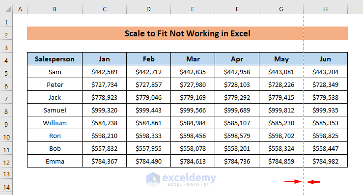Scale to Fit Not Working in Excel